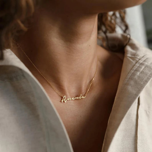 Personalised Nameplate Necklace (Gold, Silver, Rose)