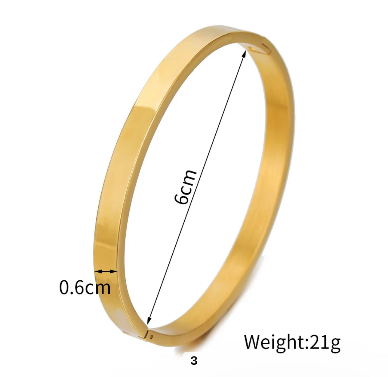 Gold Sleek Stack Bangle (4mm, 6mm, 8mm)