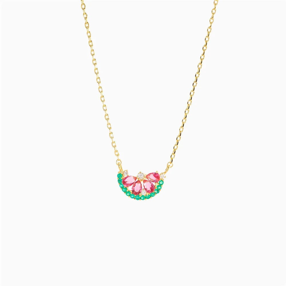 Watermelon Sparkle Set (Necklace & Earring)