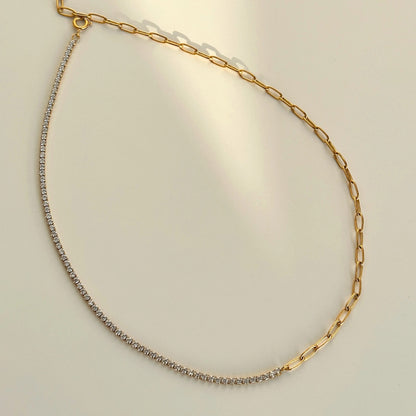 Gold Paperclip Tennis Set (Stainless Steel)