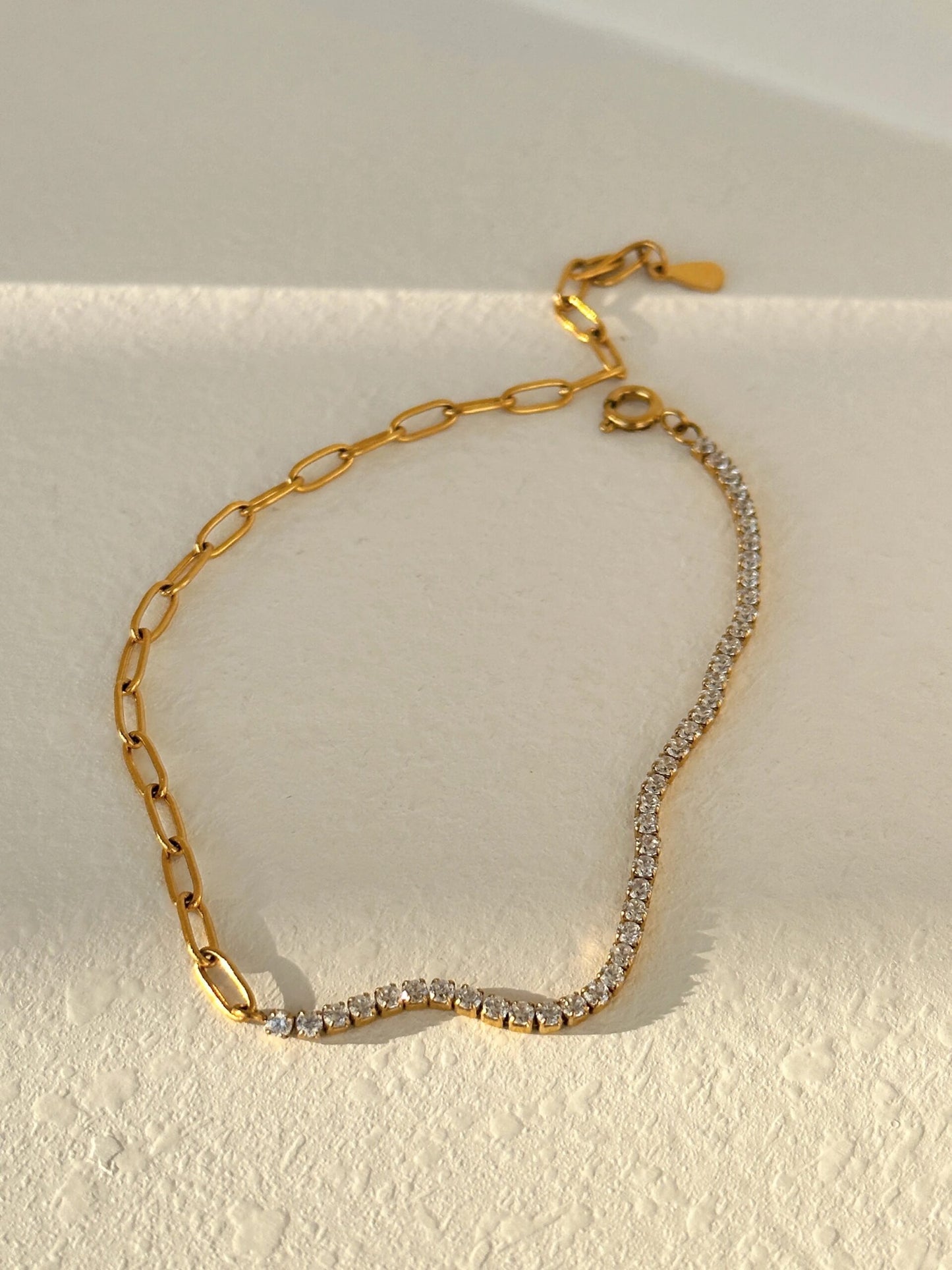 Gold Paperclip Tennis Set (Stainless Steel)