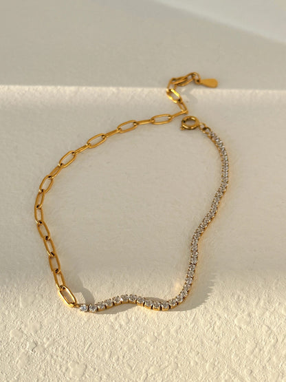 Gold Paperclip Tennis Set (Stainless Steel)