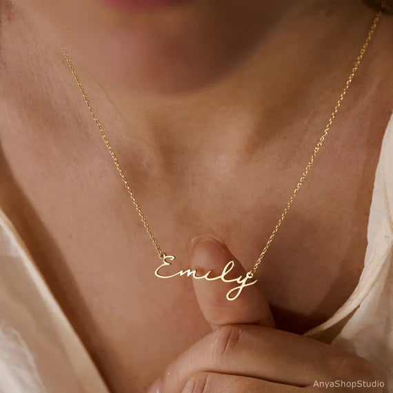 Personalised Perfect Script Name Necklace (Gold, Silver, Rose)