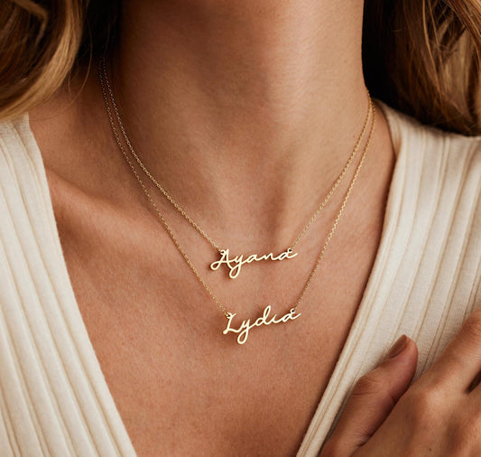 Personalised Perfect Script Name Necklace (Gold, Silver, Rose)