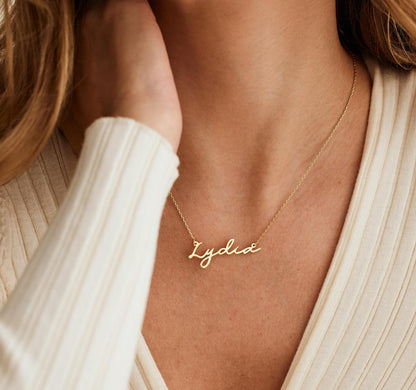 Personalised Perfect Script Name Necklace (Gold, Silver, Rose)
