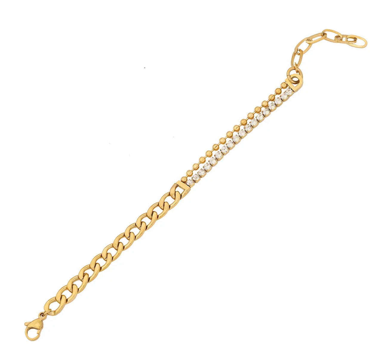 Gold Cuban Tennis Duo Bracelet