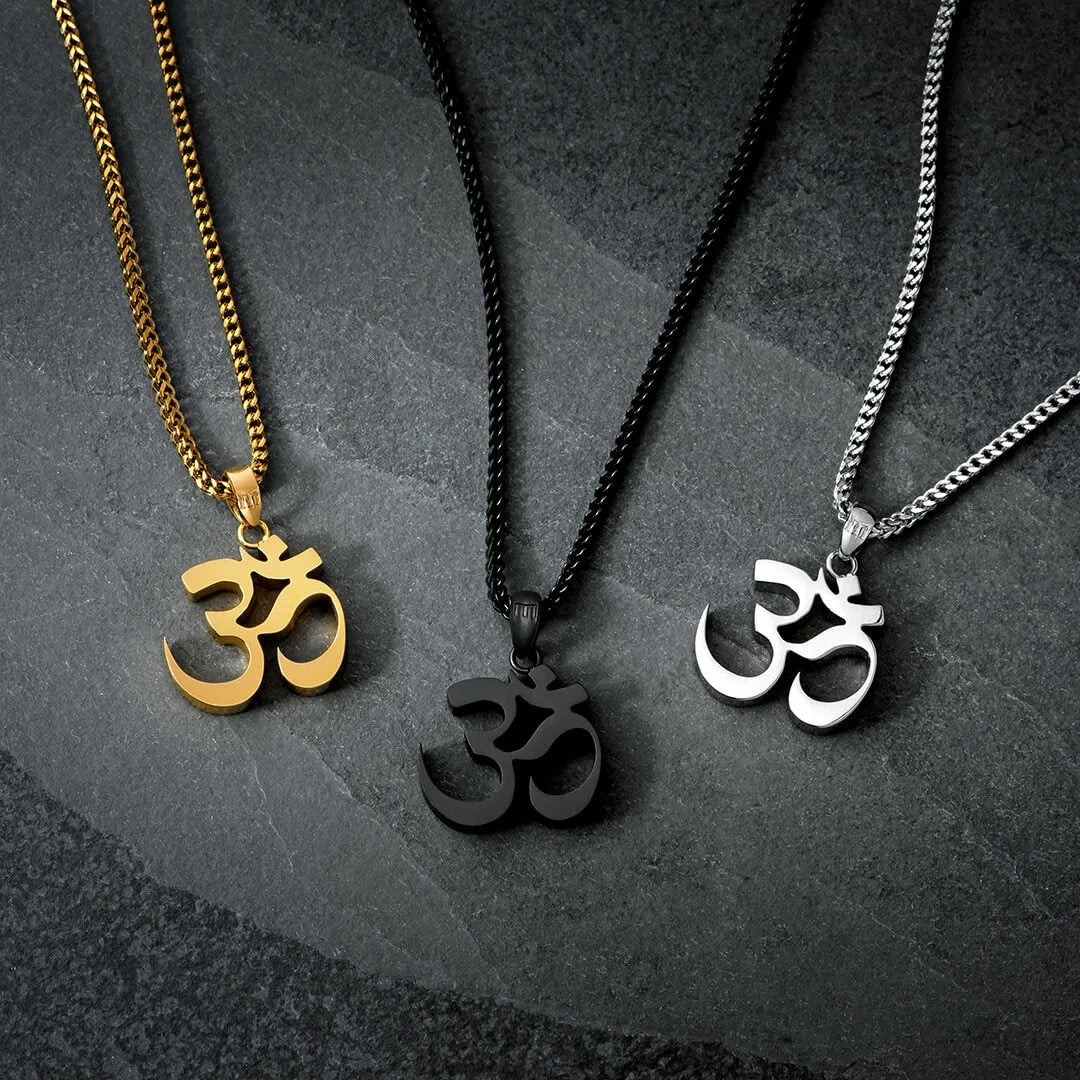 Men’s Silver Classic Aum Necklace (60cm)