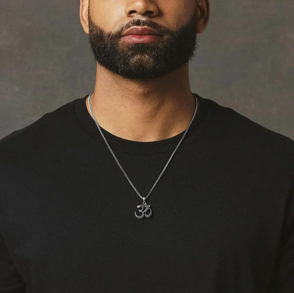 Men’s Black Classic Aum Necklace (60cm)