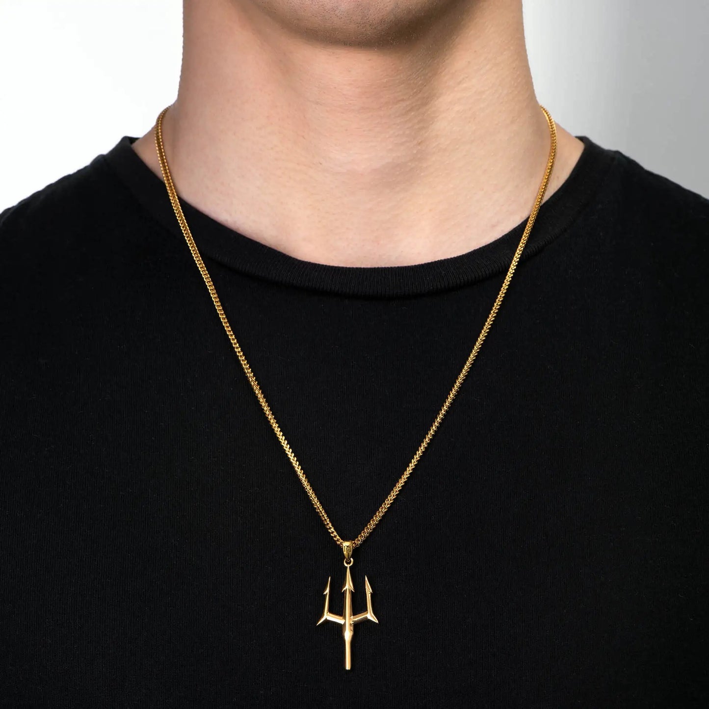 Men’s Gold Trident Necklace (60cm)
