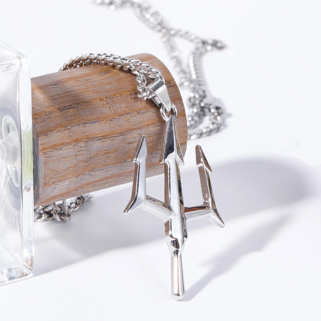 Men’s Silver Trident Necklace (60cm)