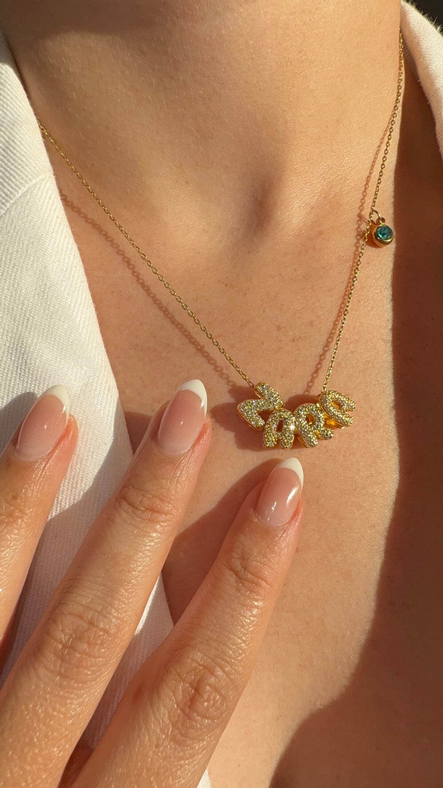 Gold Reversible Icy Bubble Initial Necklace (Single or Name)