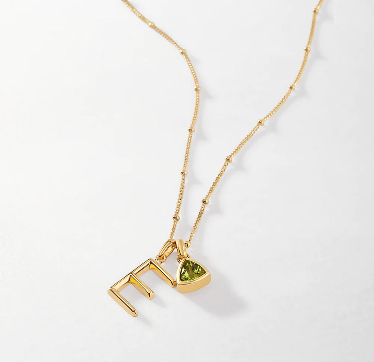 Birthstone  Initial Necklace (925)