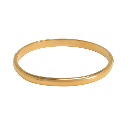 Gold 24k Infused Domed Satin Bangle