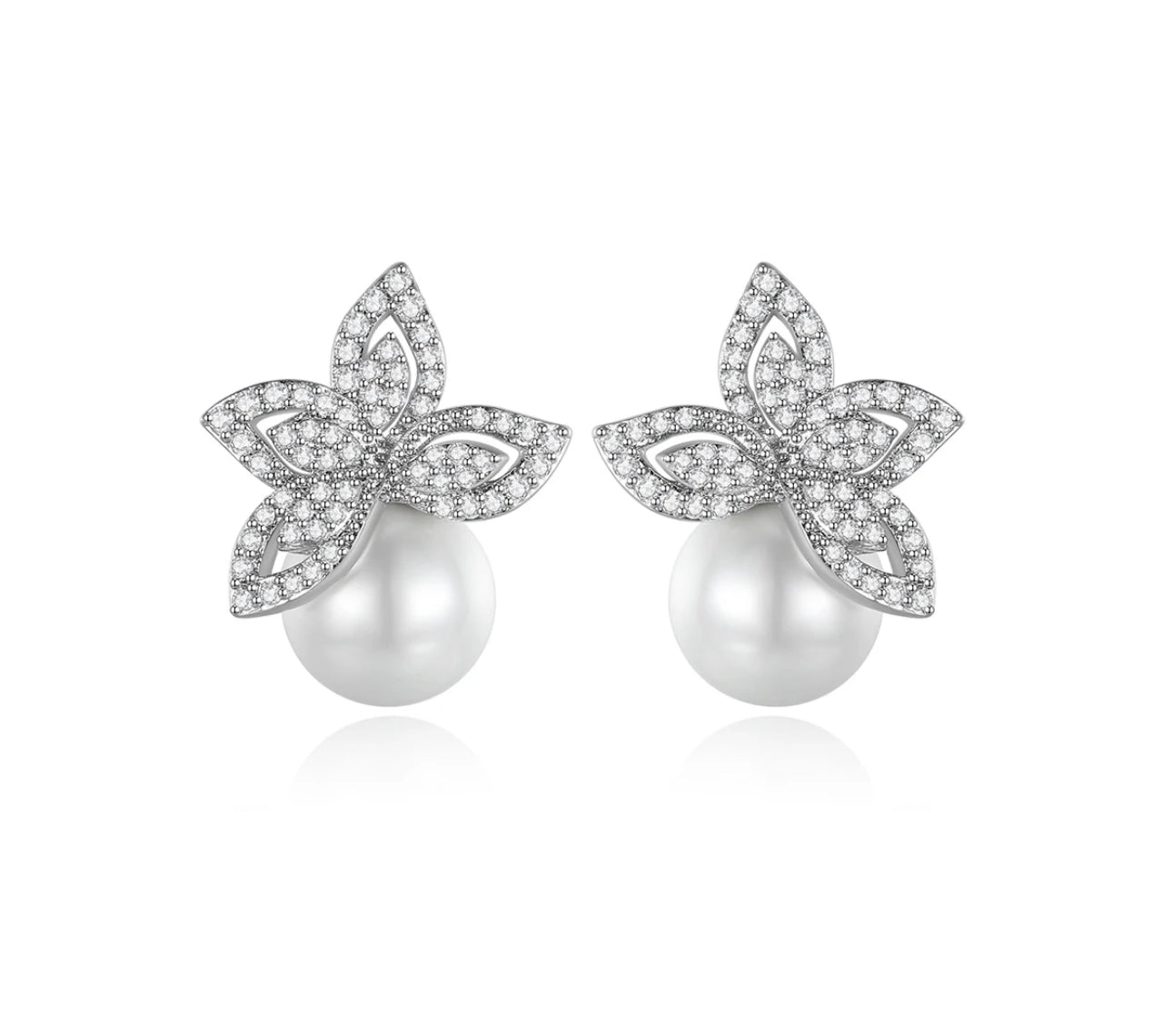 Luxe Pave Pearl Elegance Earring