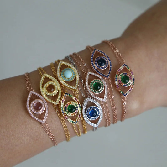 Gold & Turquoise Sublime Evil Eye Bracelet (925)