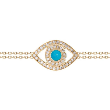 Gold & Turquoise Sublime Evil Eye Bracelet (925)
