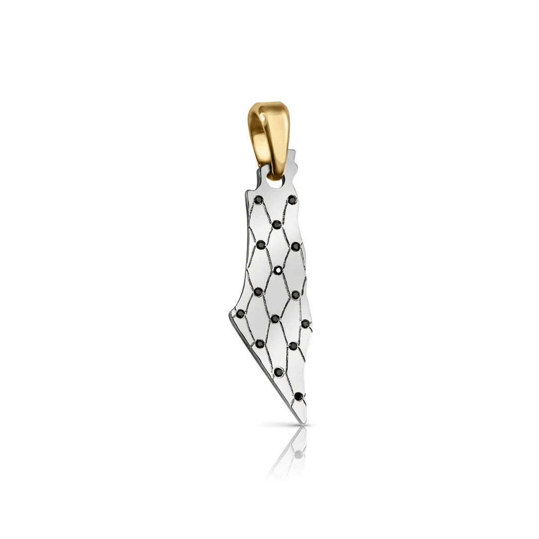 From The River To The Sea Reversible Black Cubic Necklace (Rose, Gold, Two Tone Silver)