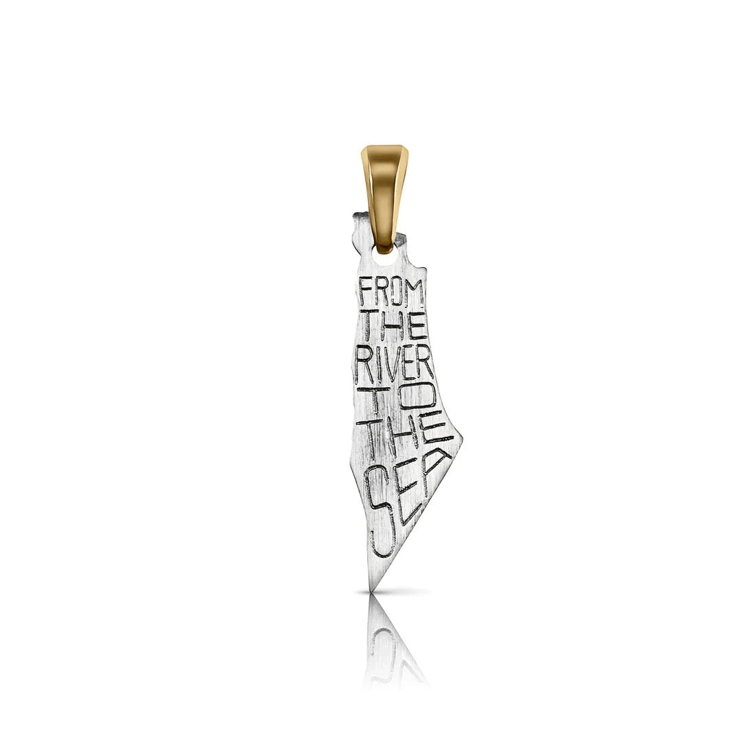From The River To The Sea Reversible Black Cubic Necklace (Rose, Gold, Two Tone Silver)