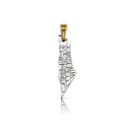 From The River To The Sea Reversible Black Cubic Necklace (Rose, Gold, Two Tone Silver)