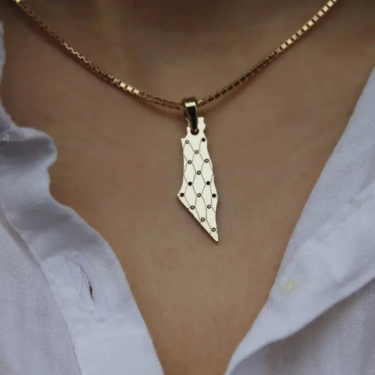 From The River To The Sea Reversible Black Cubic Necklace (Rose, Gold, Two Tone Silver)
