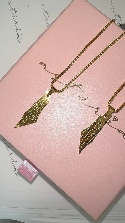 From The River To The Sea Reversible Black Cubic Necklace (Rose, Gold, Two Tone Silver)