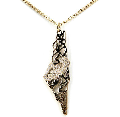 Gold Palestine Calligraphy Sparkle Necklace