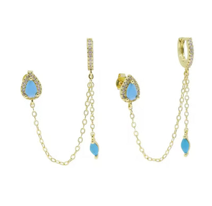 Turquoise Sparkle Mystical Earring Drape