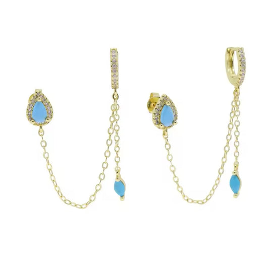 Turquoise Sparkle Mystical Earring Drape