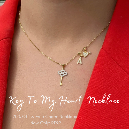 Valentines Key To My Heart Charm Necklace/Bracelet/Anklet 925, 18k Vermeil