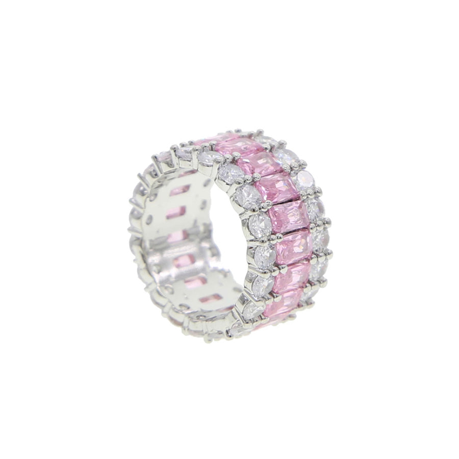 Pink Radiant Eternity Ring