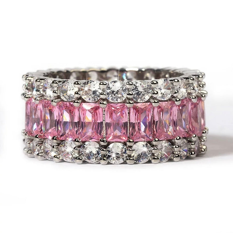 Pink Radiant Eternity Ring