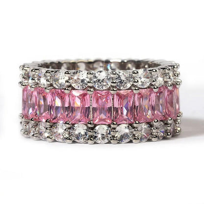 Pink Radiant Eternity Ring