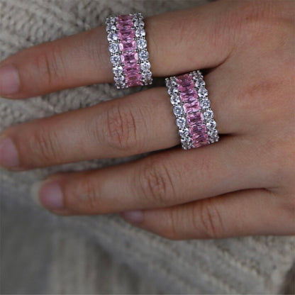 Pink Radiant Eternity Ring