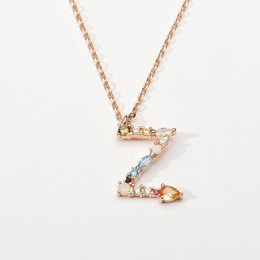 Rose Gold Affirmation Initial Necklace