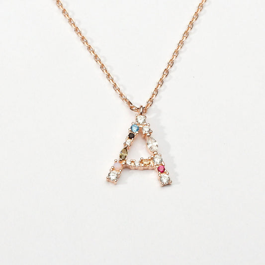 Rose Gold Affirmation Initial Necklace