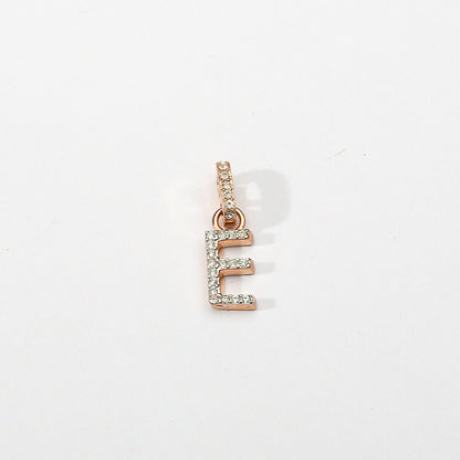 Rose Gold Initial Clip on Charm - E