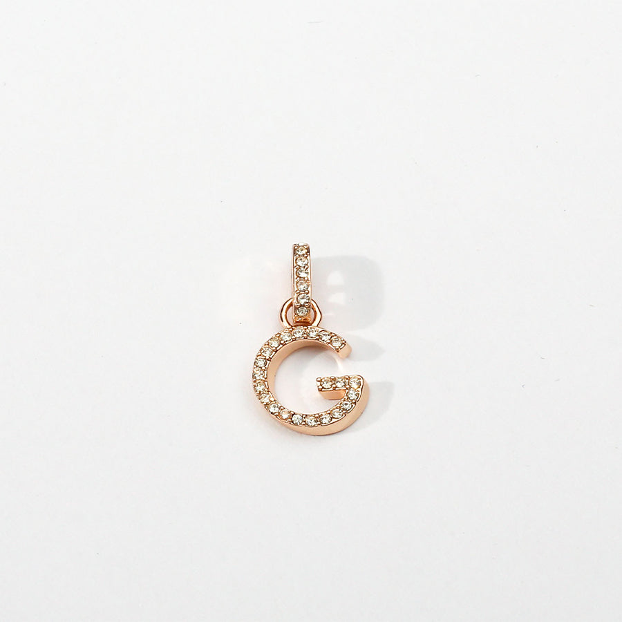 Rose Gold Initial Clip on Charm - G