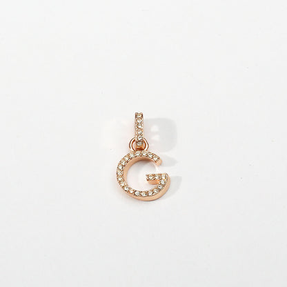 Rose Gold Initial Clip on Charm - G