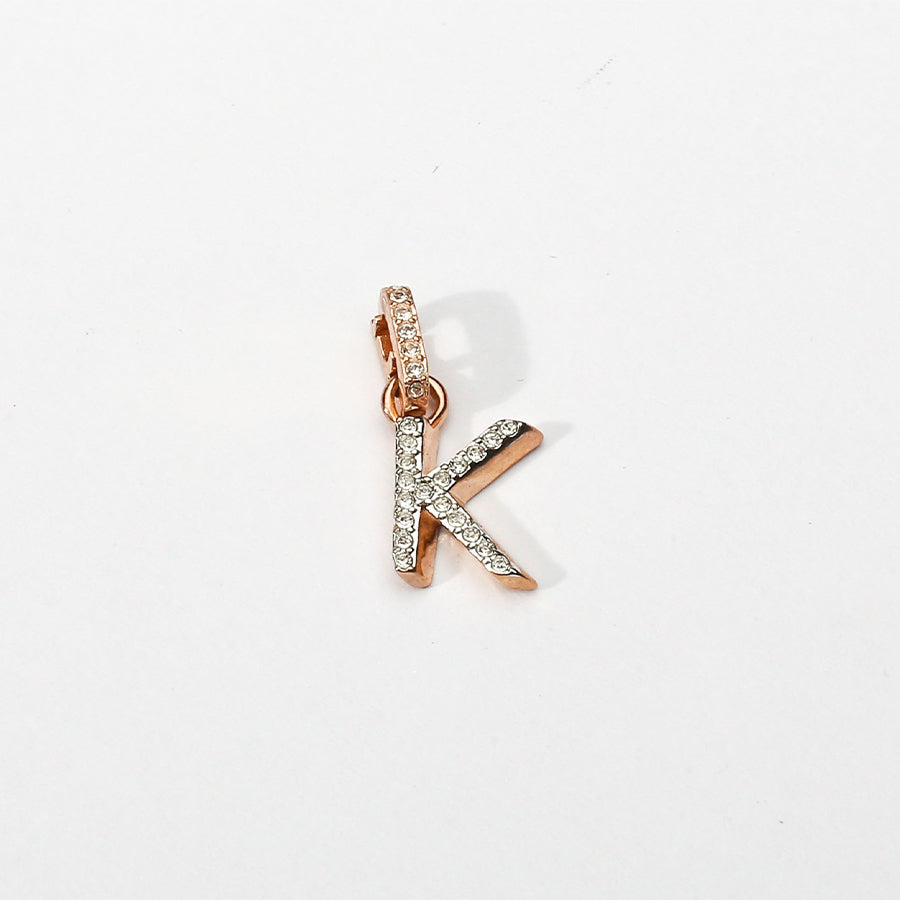 Rose Gold Initial Clip on Charm - K