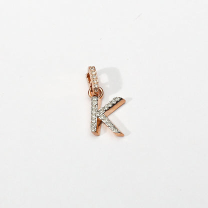 Rose Gold Initial Clip on Charm - K