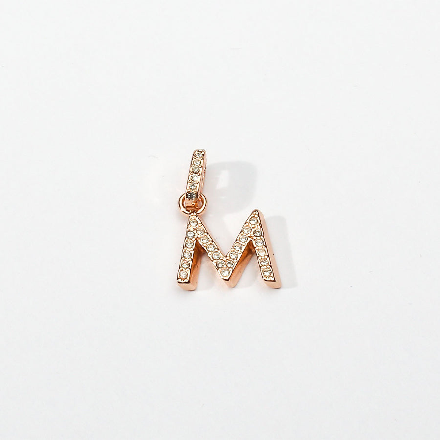 Rose Gold Initial Clip on Charm - M