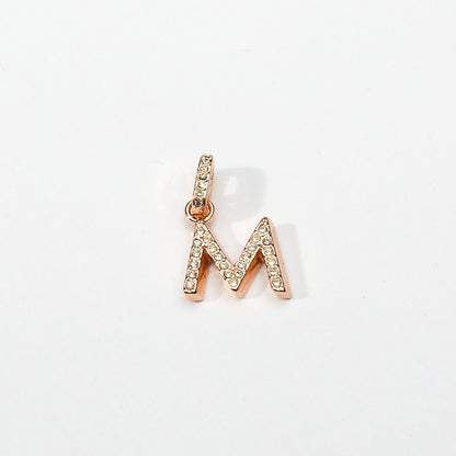 Rose Gold Initial Clip on Charm - M