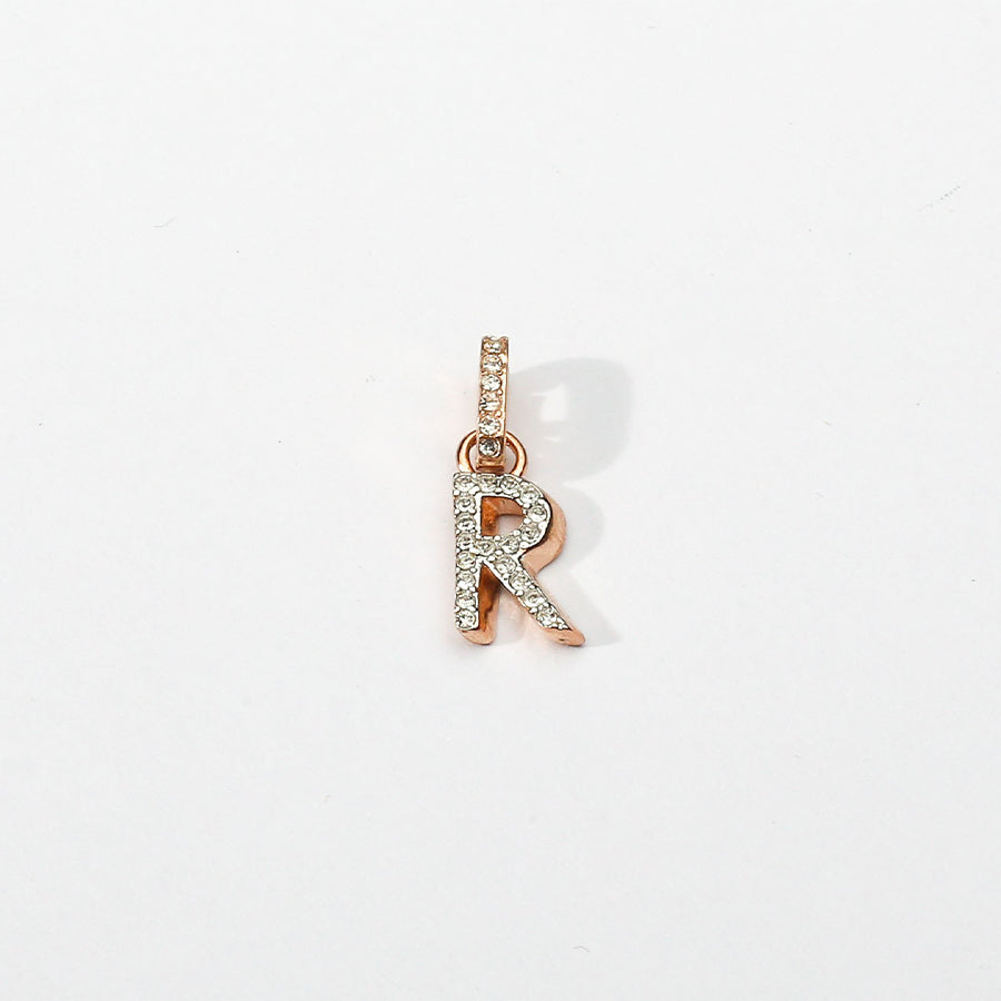 Rose Gold Initial Clip on Charm - R