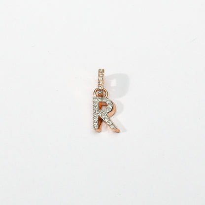 Rose Gold Initial Clip on Charm - R