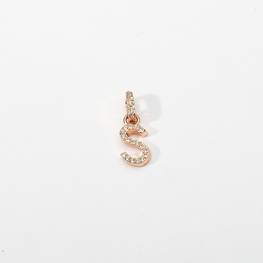 Rose Gold Initial Clip on Charm - S