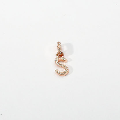 Rose Gold Initial Clip on Charm - S