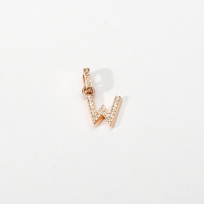 Rose Gold Initial Clip on Charm - W
