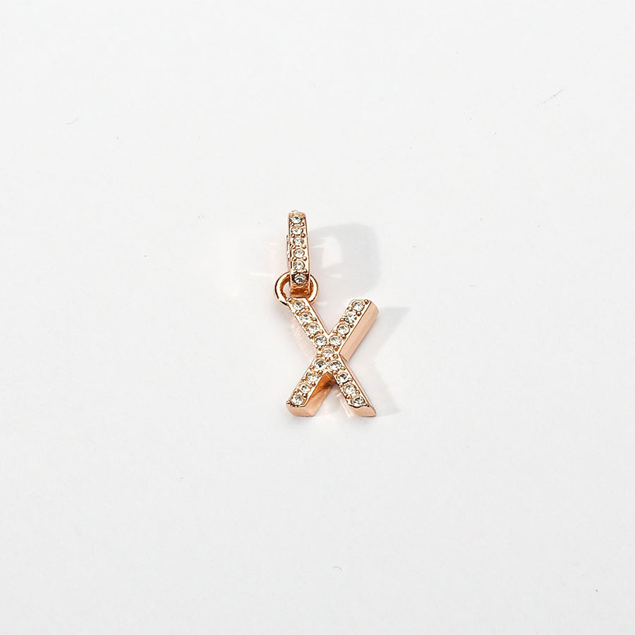 Rose Gold Initial Clip on Charm - X