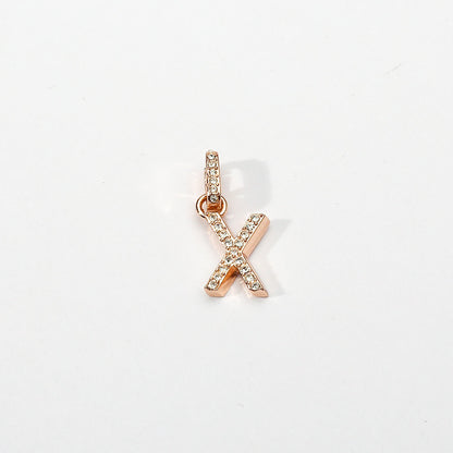 Rose Gold Initial Clip on Charm - X