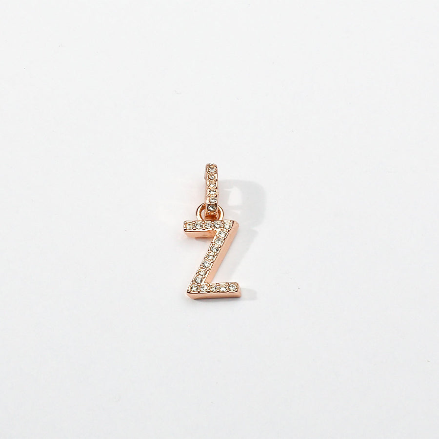 Rose Gold Initial Clip on Charm - Z
